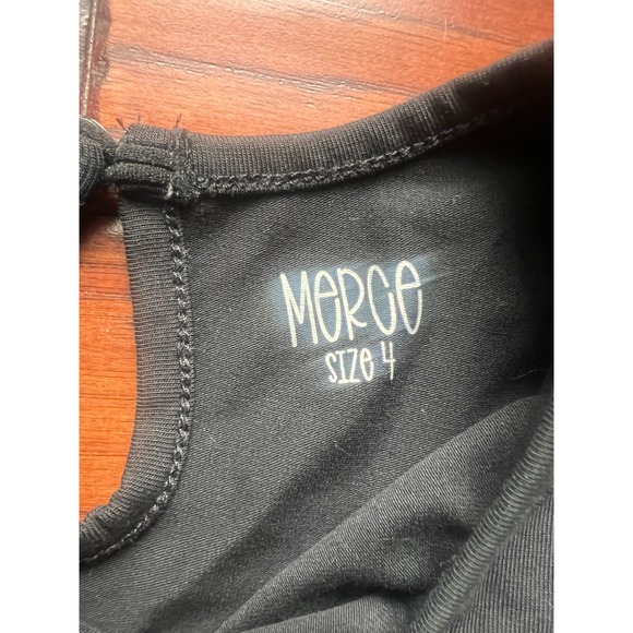 Merce & Me Girls 4 Outfit Black Pearl Dress Gray/Black Striped Ruffle Pants Set - Picture 10 of 11